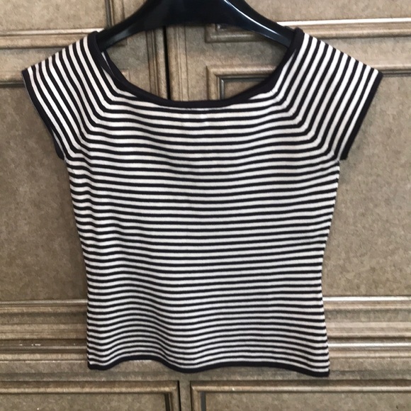 INC BROWN & CREAM STRIPED SLEEVELESS PETITE SHIRT - Picture 6 of 8